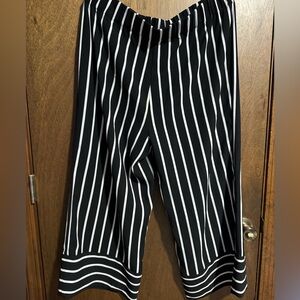 Inc international concepts black striped palazzo pants XL